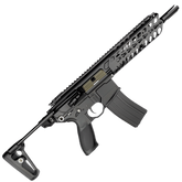 Black SIG MCX gel blaster by Lehui with rechargeable battery, goggles, and extra gel balls included.